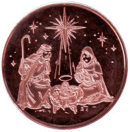 Рождество. Монетовидный жетон. Унция меди 999. США. Рождество. Монетовидный жетон. Унция меди 999. США.