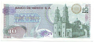 Банкнота 10 песо. 1977 год, Мексика.