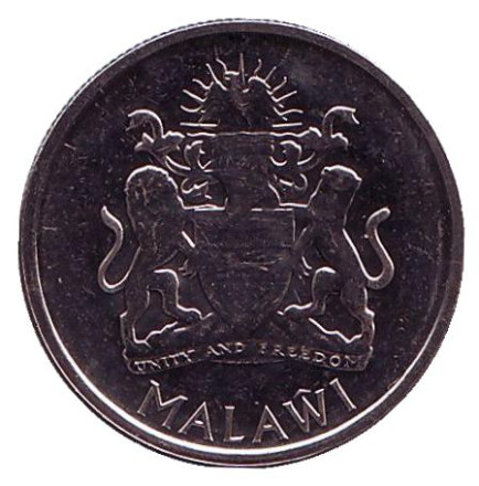 Монета 1 квача. 2012 год, Малави. Орел. Монета 1 квача. 2012 год, Малави. Орел.