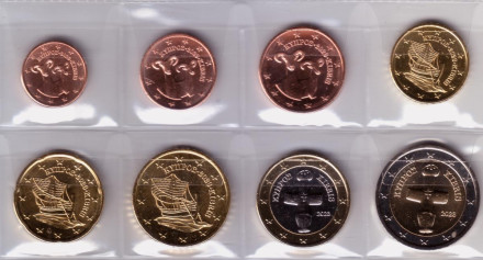Набор монет евро (8 шт). 2023 год, Кипр. 