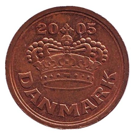 Монета 50 эре. 2005 год, Дания.