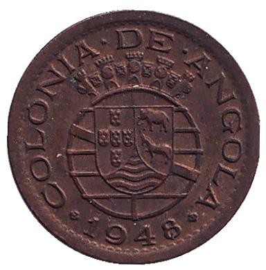 Монета 10 сентаво. 1948 год, Ангола в составе Португалии. 300 лет революции 1648 года.