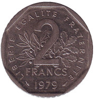 Монета 2 франка. 1979 год, Франция. Монета 2 франка. 1979 год, Франция.