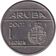 Монета 1 флорин. 2007 год, Аруба. Монета 1 флорин. 2007 год, Аруба.