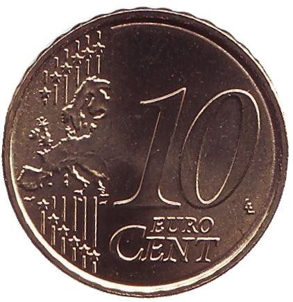Монета 10 центов. 2017 год, Литва. Монета 10 центов. 2017 год, Литва.