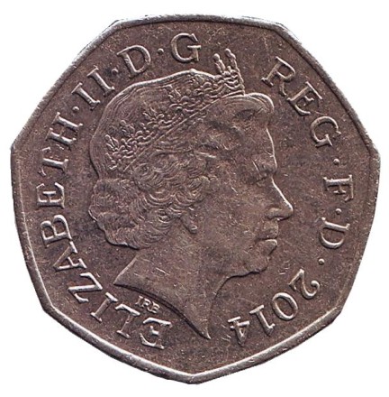 Монета 50 пенсов. 2014 год, Великобритания. Монета 50 пенсов. 2014 год, Великобритания.