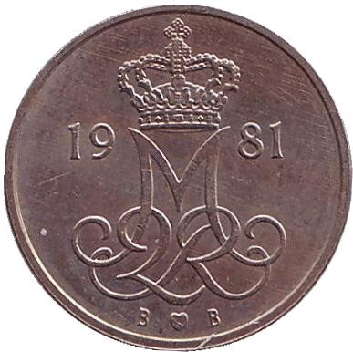 Монета 10 эре. 1981 год, Дания. Монета 10 эре. 1981 год, Дания.