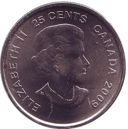 Монета 25 центов. 2009 год, Канада. Олимпийские игры в Солт-Лейк-Сити. Женский хоккей. (Цветная). Монета 25 центов. 2009 год, Канада. Олимпийские игры в Солт-Лейк-Сити. Женский хоккей. (Цветная).