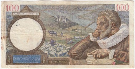 Банкнота 100 франков. 1941 год, Франция.