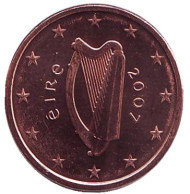 Монета 1 цент. 2007 год, Ирландия.