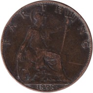 Монета 1 фартинг. 1898 год, Великобритания.