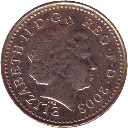 Монета 5 пенсов. 2003 год, Великобритания.