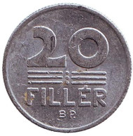 Монета 20 филлеров. 1983 год, Венгрия. Монета 20 филлеров. 1983 год, Венгрия.