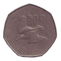Вальдшнеп (Лесной кулик). Монета 50 пенсов. 1971 год, Ирландия.