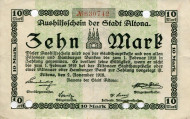 Нотгельд Альтоны. 10 марок, 1918 год, Веймарская республика (Германия). 