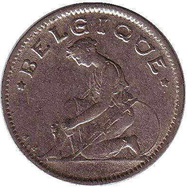 Монета 50 сантимов. 1932 год, Бельгия. (Belgique)