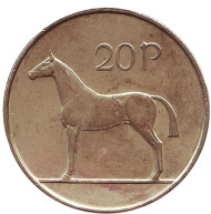Монета 20 пенсов. 1996 год, Ирландия. Лошадь. Монета 20 пенсов. 1996 год, Ирландия. Лошадь.