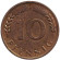 Монета 10 пфеннигов. 1967 год (J), ФРГ. Дубовые листья. Монета 10 пфеннигов. 1967 год (J), ФРГ. Дубовые листья.
