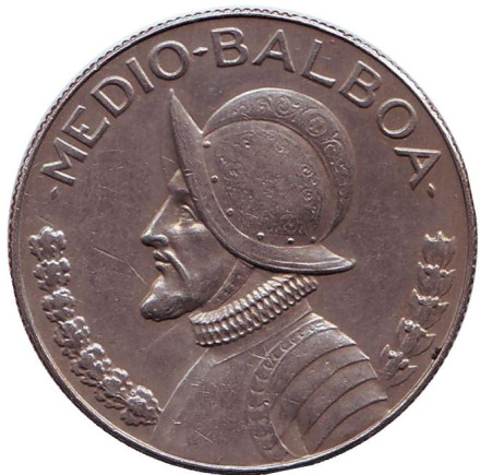 Монета 1/2 бальбоа. 1980 год, Панама.