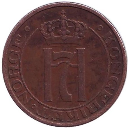 Монета 2 эре. 1949 год, Норвегия.