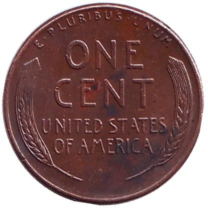 Монета 1 цент. 1958 год (P), США. Линкольн. Монета 1 цент. 1958 год (P), США. Линкольн.