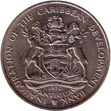 Монета 4 доллара. 1970 год, Антигуа и Барбуда. ФАО. Монета 4 доллара. 1970 год, Антигуа и Барбуда. ФАО.