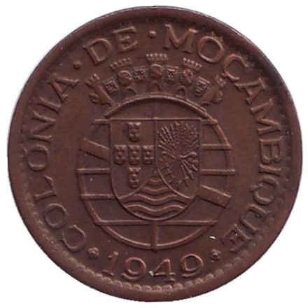 Монета 20 сентаво. 1949 год, Мозамбик в составе Португалии. Монета 20 сентаво. 1949 год, Мозамбик в составе Португалии.