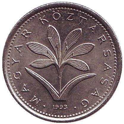 Монета 2 форинта. 1993 год, Венгрия. Монета 2 форинта. 1993 год, Венгрия.