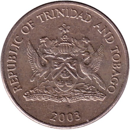 Монета 25 центов. 2003 год, Тринидад и Тобаго. Чакония.