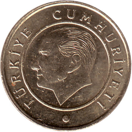 Монета 5 курушей. 2019 год, Турция.