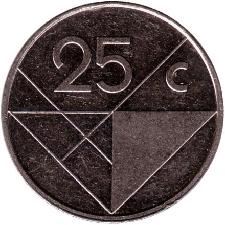 Монета 25 центов. 1993 год, Аруба. Из обращения.