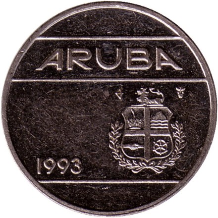 Монета 25 центов. 1993 год, Аруба.