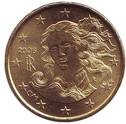 Монета 10 центов, 2006 год, Италия.