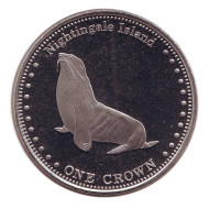 Монета 1 крона, 2011 год, Острова Тристан-да-Кунья. Морской лев. Монета 1 крона, 2011 год, Острова Тристан-да-Кунья. Морской лев.