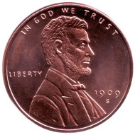 1 цент 1909 года, Линкольн. Монетовидный жетон. Унция меди 999. США. 1 цент 1909 года, Линкольн. Монетовидный жетон. Унция меди 999. США.