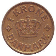 Монета 1 крона. 1925 год, Дания. (HCN; GJ) Монета 1 крона. 1925 год, Дания. (HCN; GJ)
