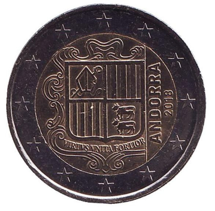 Монета 2 евро. 2018 год, Андорра.