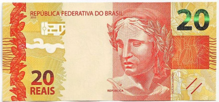Банкнота 20 реалов. 2010 год, Бразилия.