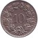 Монета 10 раппенов. 1959 год, Швейцария. Монета 10 раппенов. 1959 год, Швейцария.