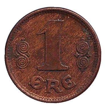 Монета 1 эре. 1923 год, Дания.