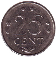 Монета 25 центов, 1976 год, Нидерландские Антильские острова. 