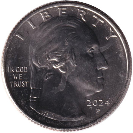 Монета 25 центов. 2024 год (P), США. Паули Мюррей. Серия "Американские женщины".