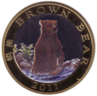 Монета 20 вон, 2011 год, Северная Корея. Бурый медведь. Монета 20 вон, 2011 год, Северная Корея. Бурый медведь.
