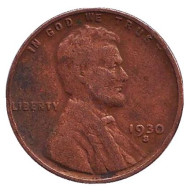 Монета 1 цент. 1930 год (S), США. Линкольн. Монета 1 цент. 1930 год (S), США. Линкольн.
