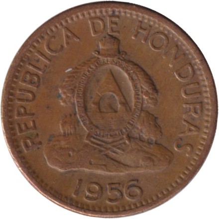 Монета 2 сентаво. 1956 год, Гондурас.