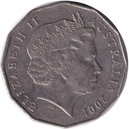 Монета 50 центов. 2001 год, Австралия. 100-летие федерации. Западная Австралия. Монета 50 центов. 2001 год, Австралия. 100-летие федерации. Западная Австралия.