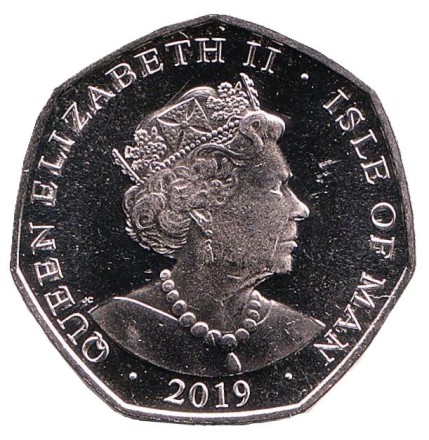 Монета 50 пенсов. 2019 год, Остров Мэн. Мэнский лохтан. Монета 50 пенсов. 2019 год, Остров Мэн. Мэнский лохтан.