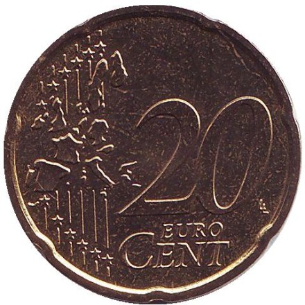 Монета 20 центов. 2004 год (F), Германия. Монета 20 центов. 2004 год (F), Германия.