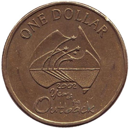 Монета 1 доллар. 2002 год, Австралия. Год отдаленных районов Австралии.