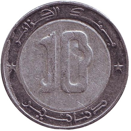Монета 10 динаров. 2013 год, Алжир. Сокол. Монета 10 динаров. 2013 год, Алжир. Сокол.